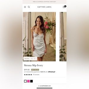 KAT THE LABEL Ivory Chemise Slip